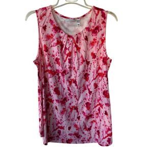 Isaac Mizrahi Size 1X knit tank top pink red size 2X
